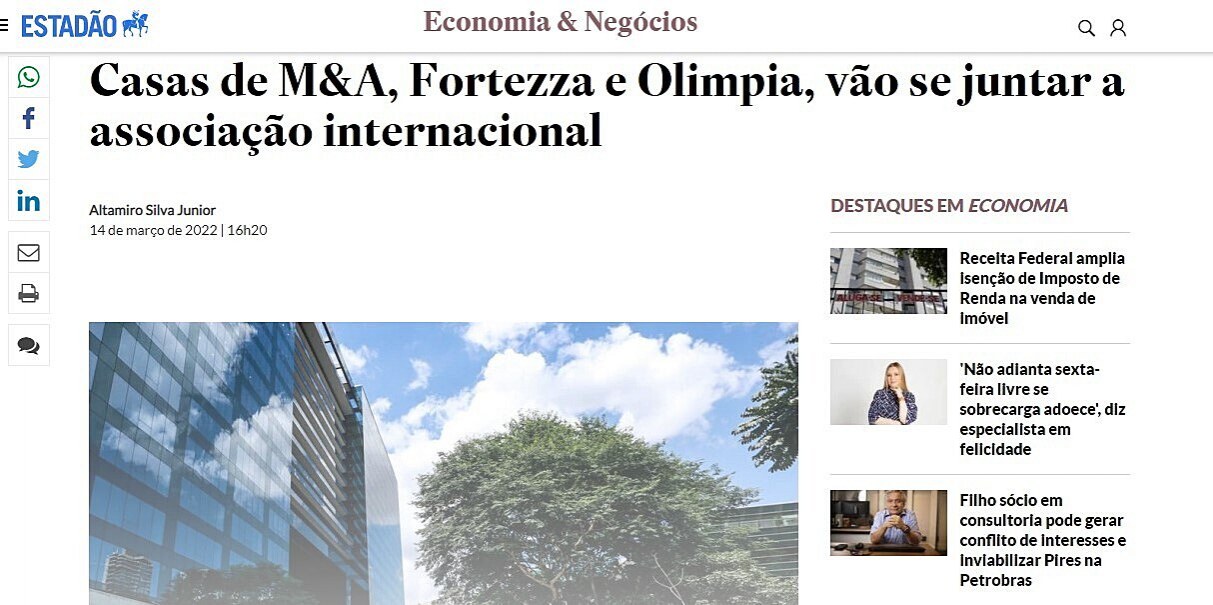 Casas de M&A, Fortezza e Olimpia, vo se juntar a associao internacional
